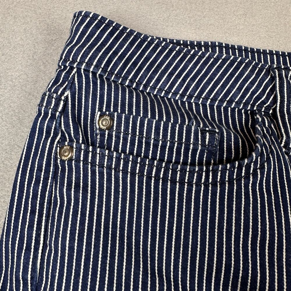 Lee Shorts Womens 14 Blue White Striped Regular Fit Mid Rise Summer Casual - Picture 14 of 16
